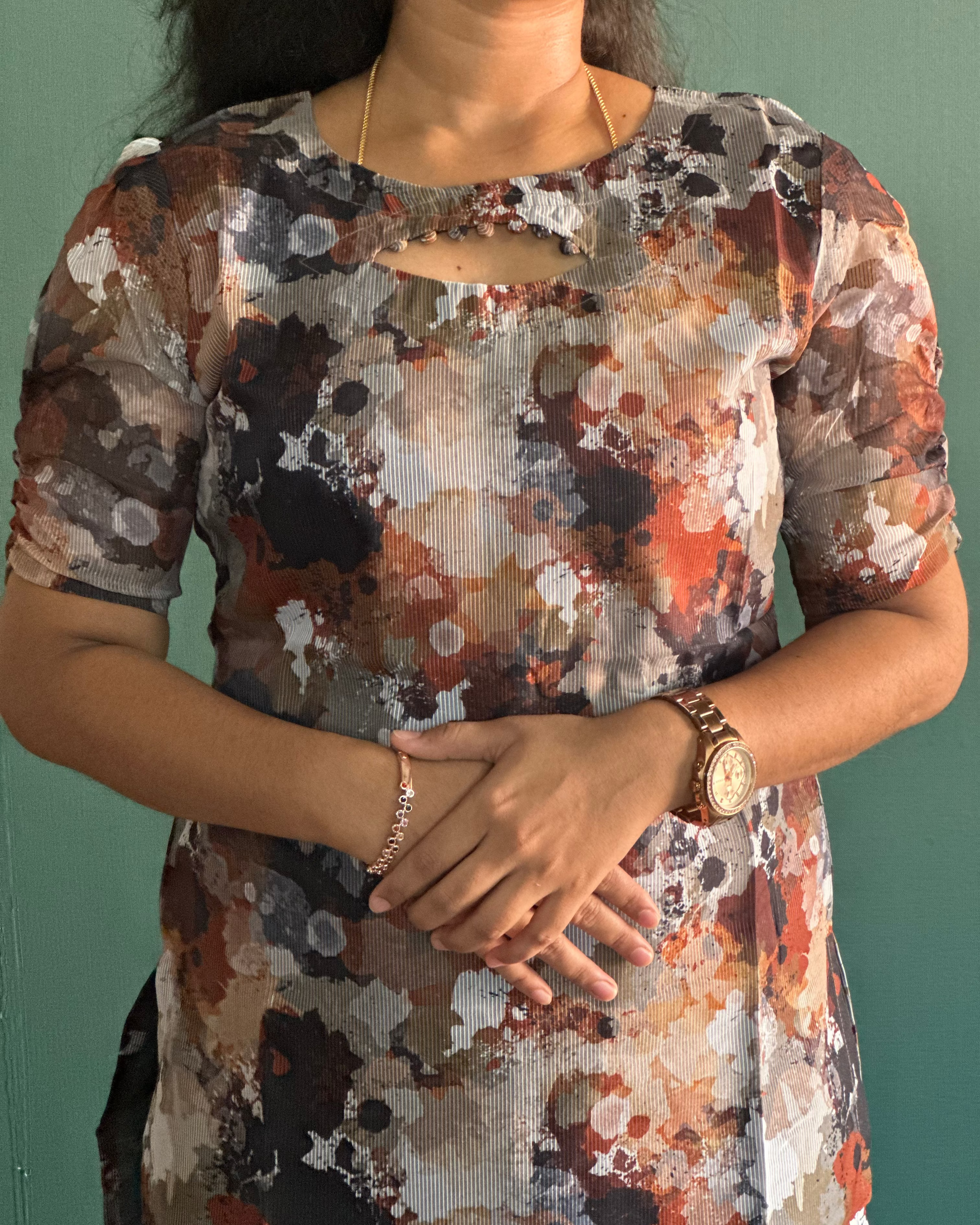 Printed Tissue Chiffon Kurti