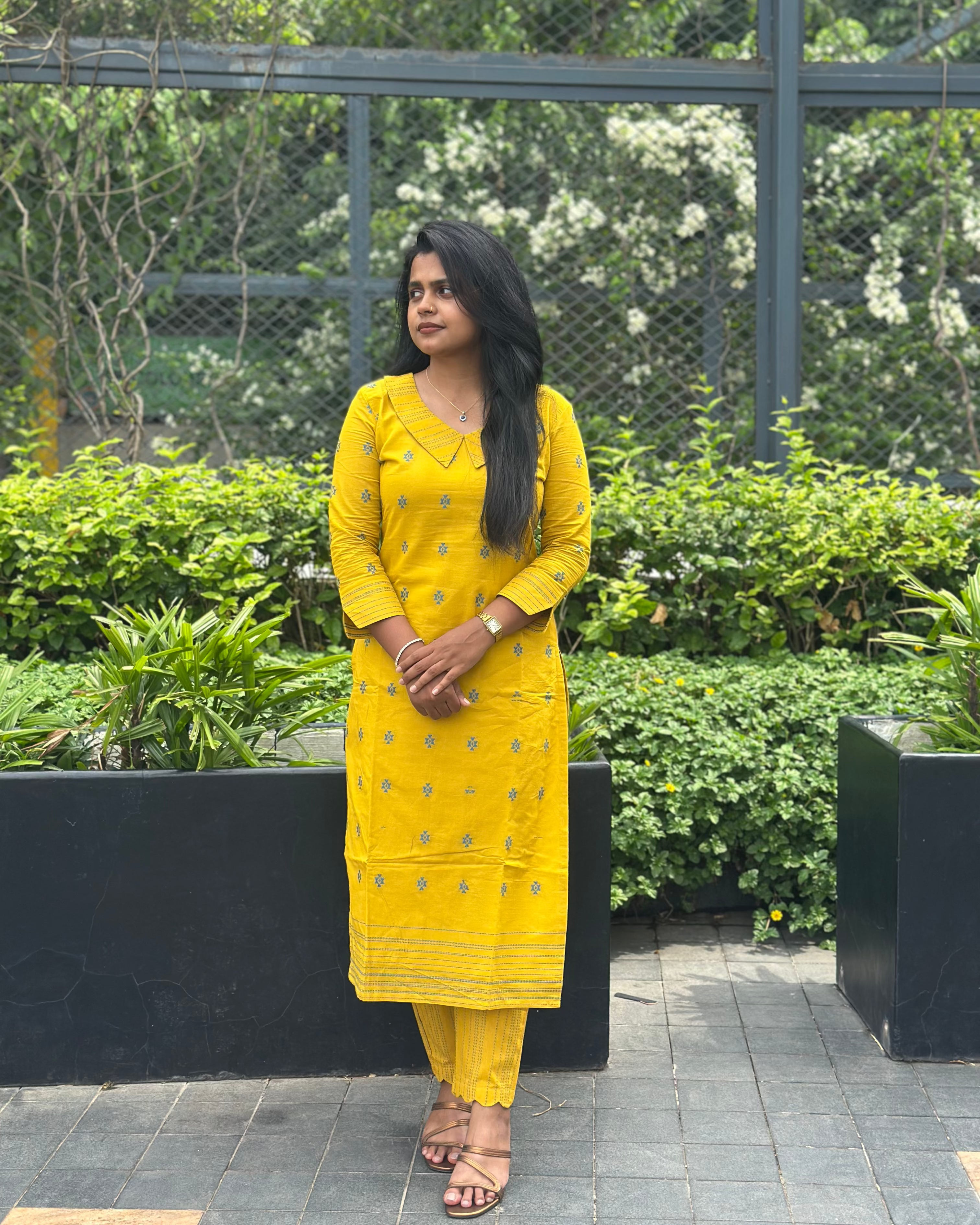 Yellow Handloom Cotton Coord