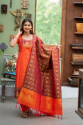 Gopuram - Semi Kanchi Silk Suit Set