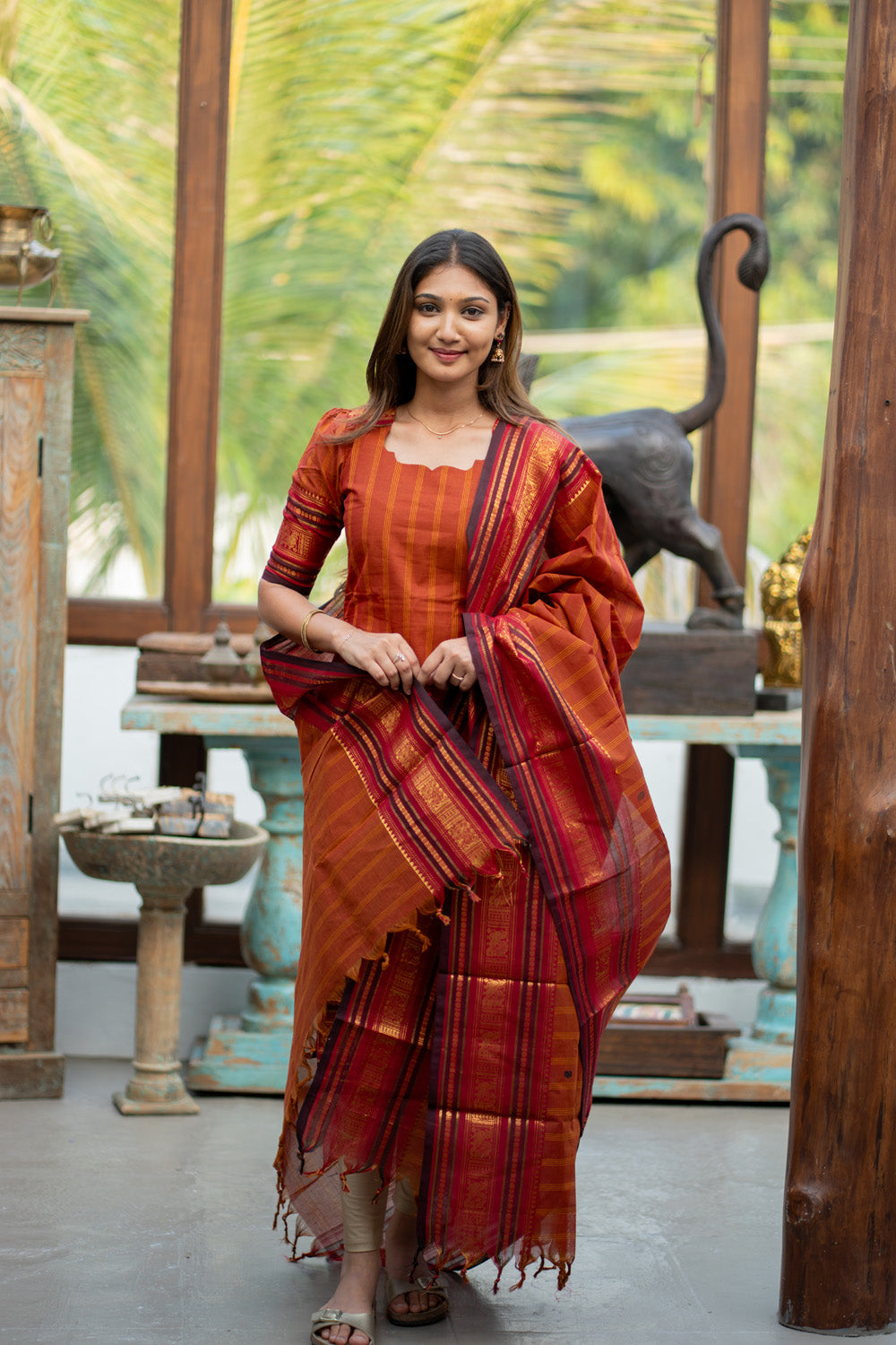 Kanchi Cotton Top and Dupatta Set