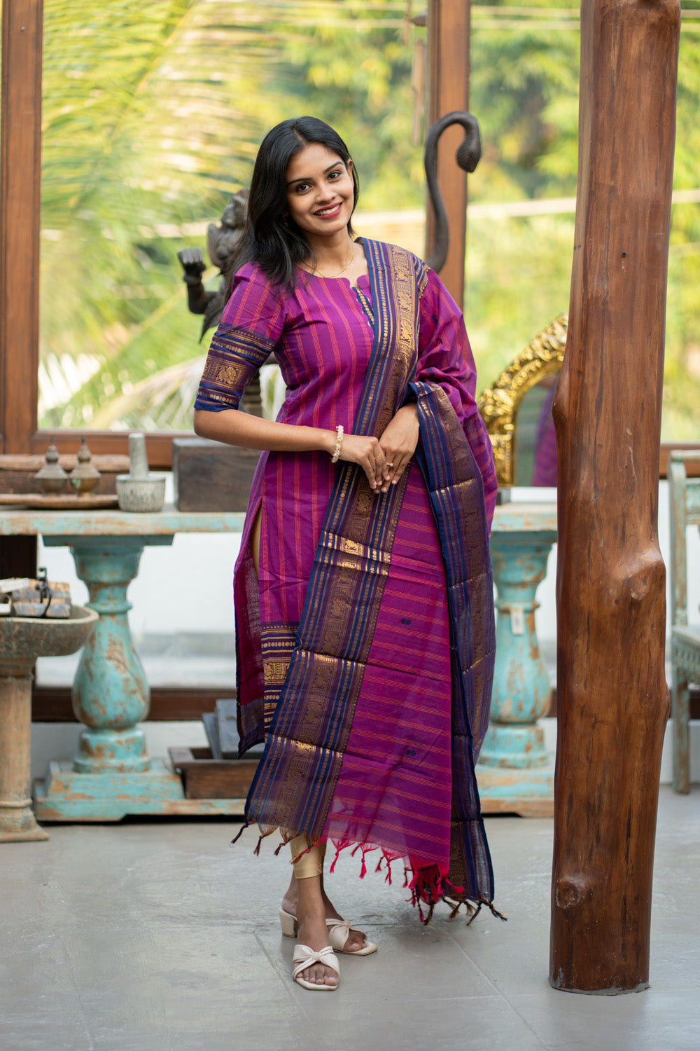 Kanchi Cotton Top and Dupatta Set