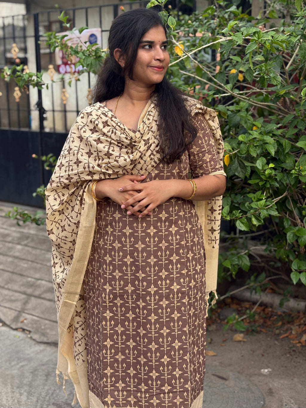 Printed Handloom Cotton Suit Set