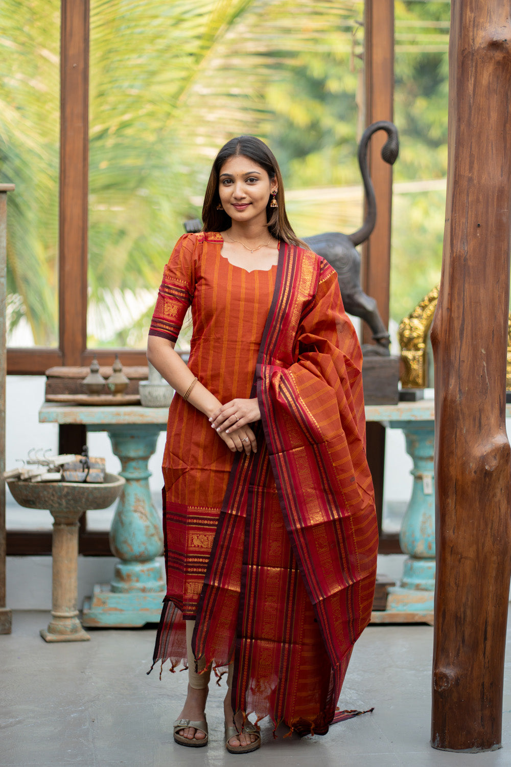 Kanchi Cotton Top and Dupatta Set