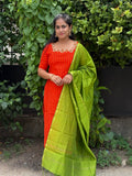 Kalyani - Raw Silk Suit Set with Aari Maggam work