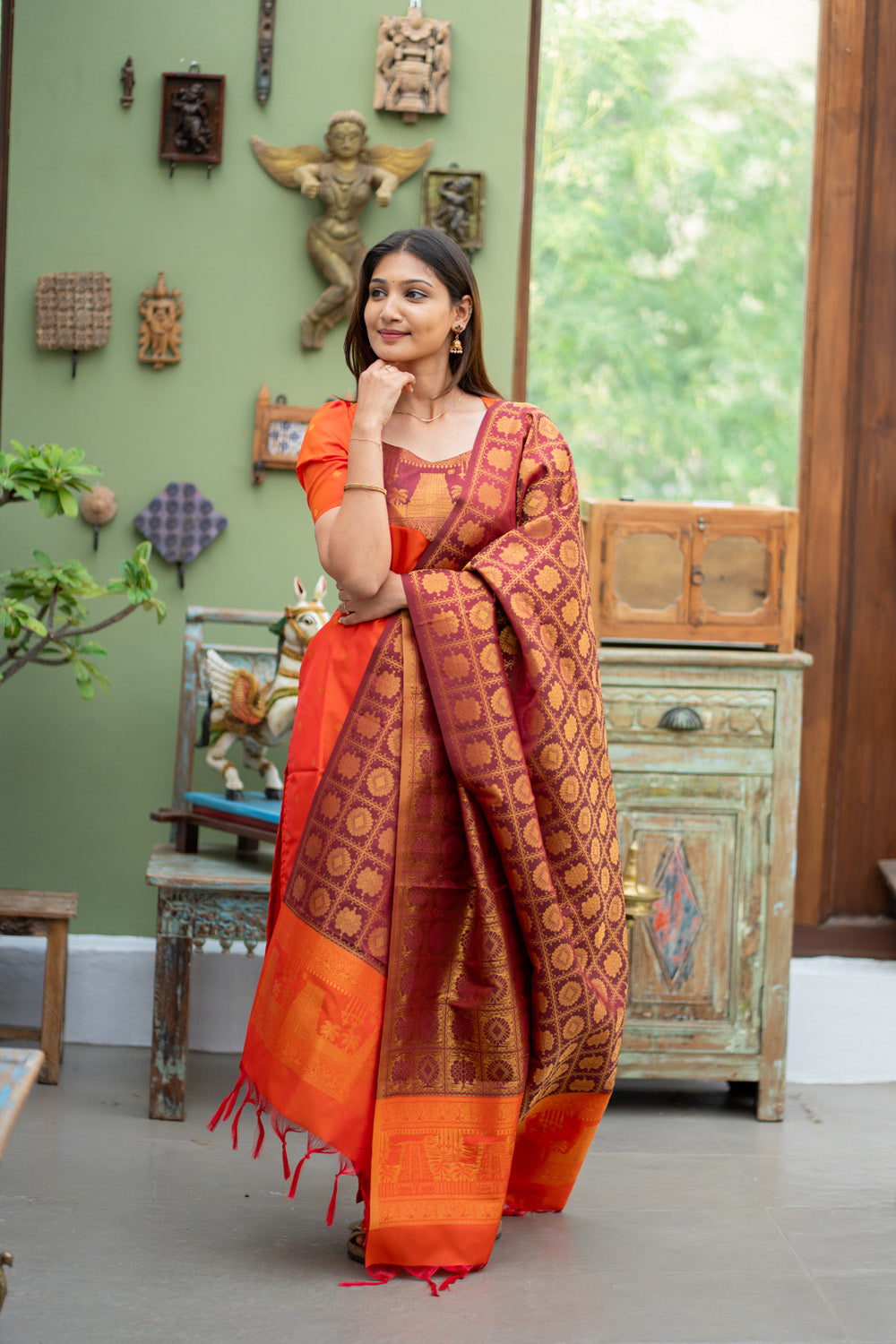 Gopuram - Semi Kanchi Silk Suit Set