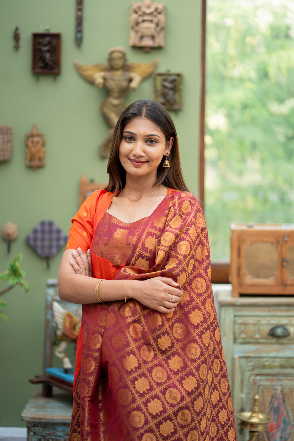 Gopuram - Semi Kanchi Silk Suit Set