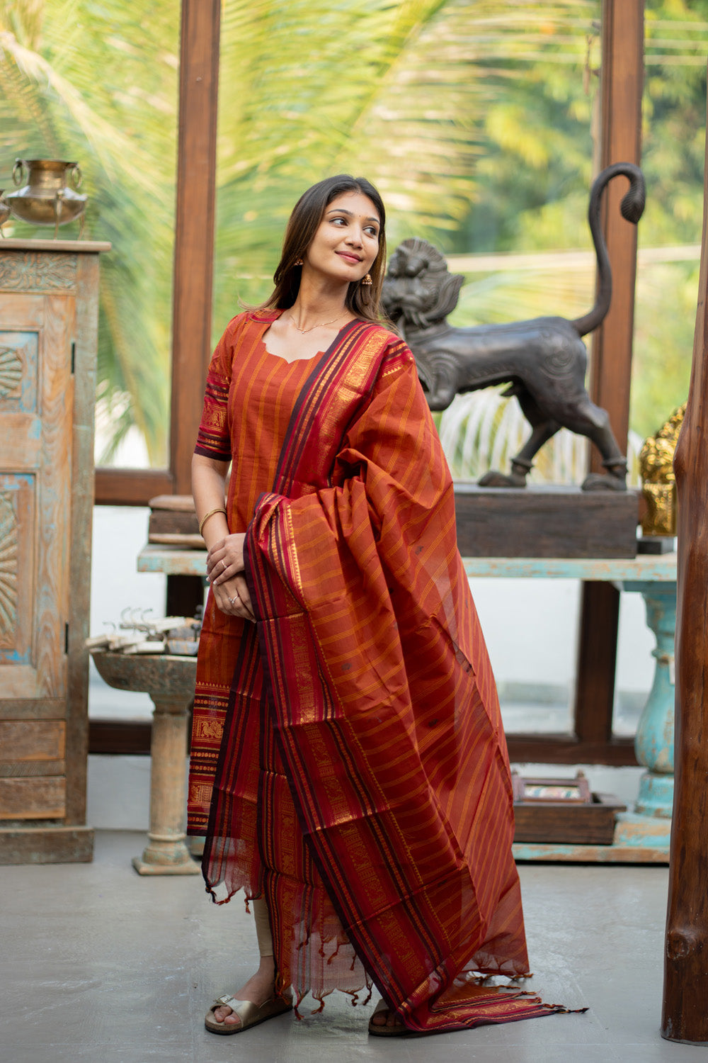 Kanchi Cotton Top and Dupatta Set