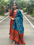 Pochampally Sico Set With Printed Dupatta