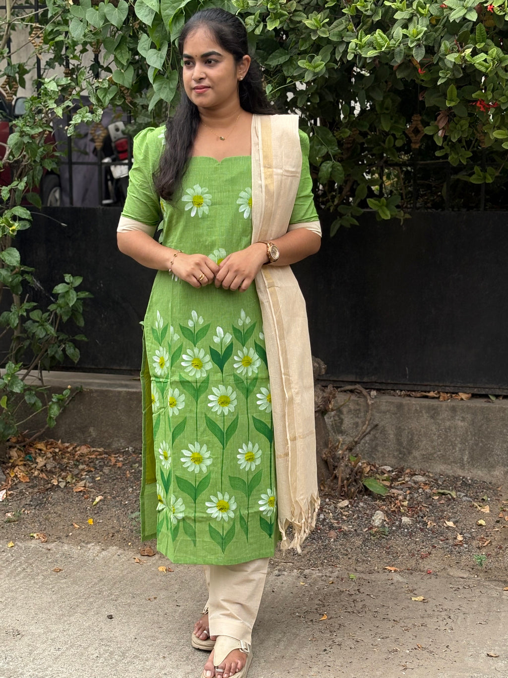 Brush Paint Handloom Cotton Suit Set