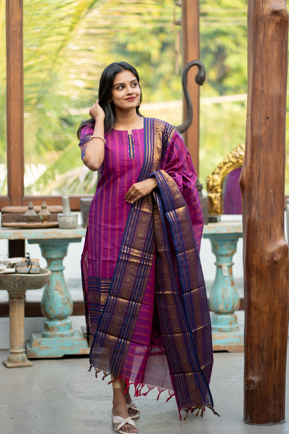 Kanchi Cotton Top and Dupatta Set