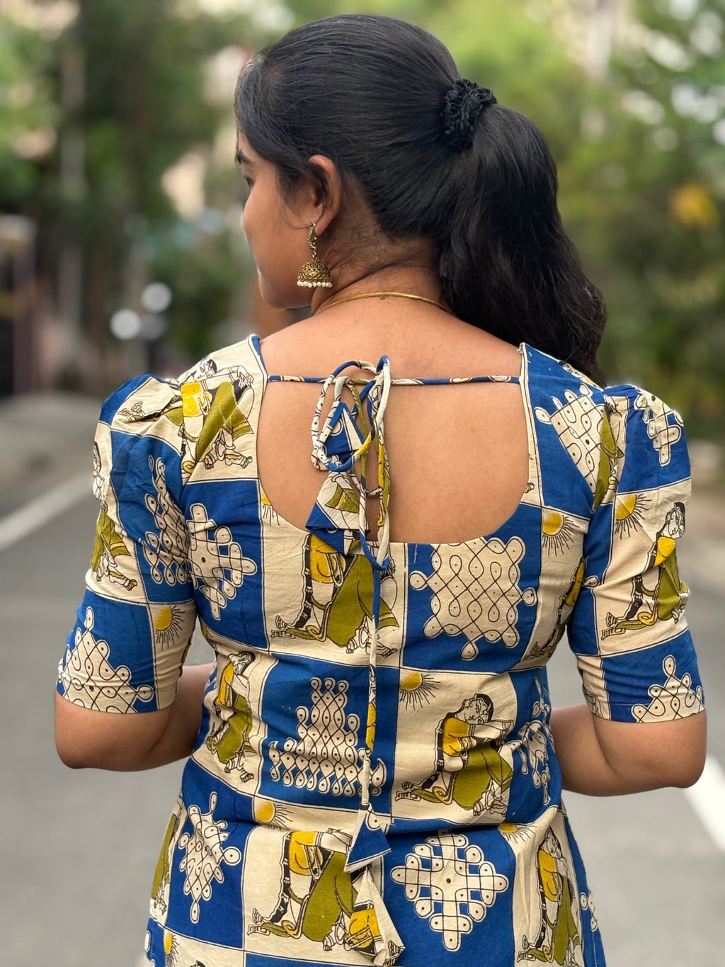 Bapu Bomma kalamkari Cotton Kurti