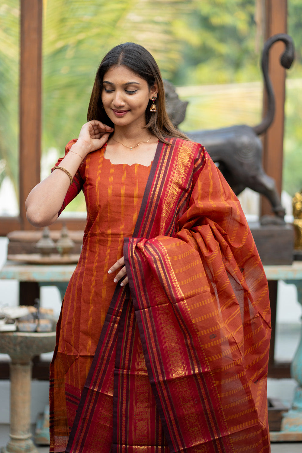 Kanchi Cotton Top and Dupatta Set