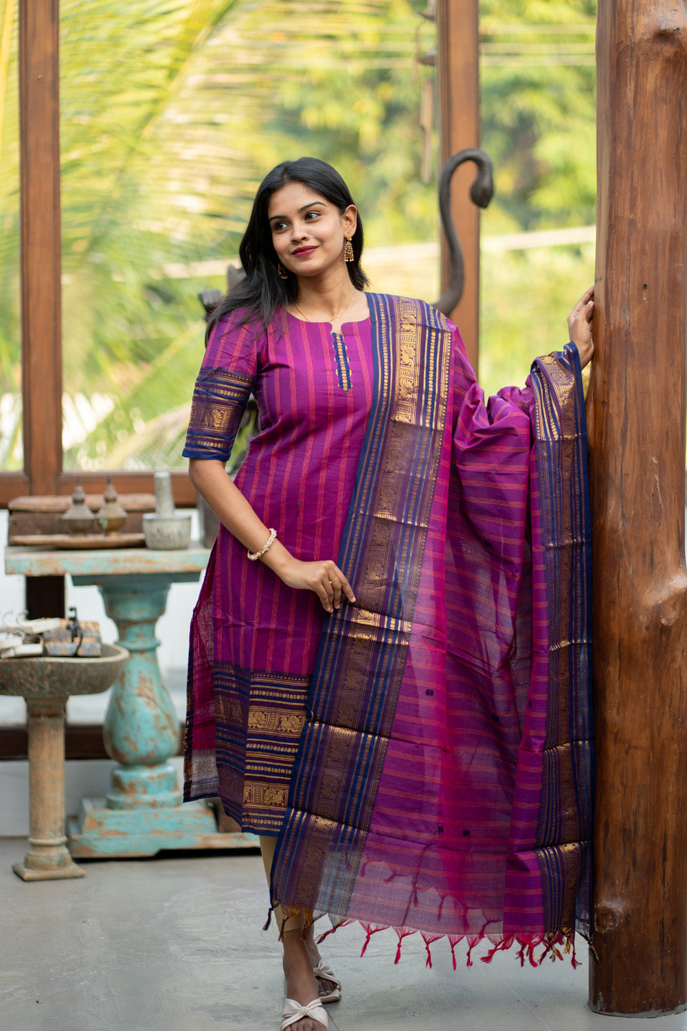Kanchi Cotton Top and Dupatta Set