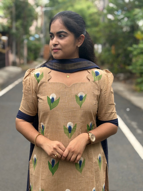 Brush Paint Handloom Cotton Suit Set