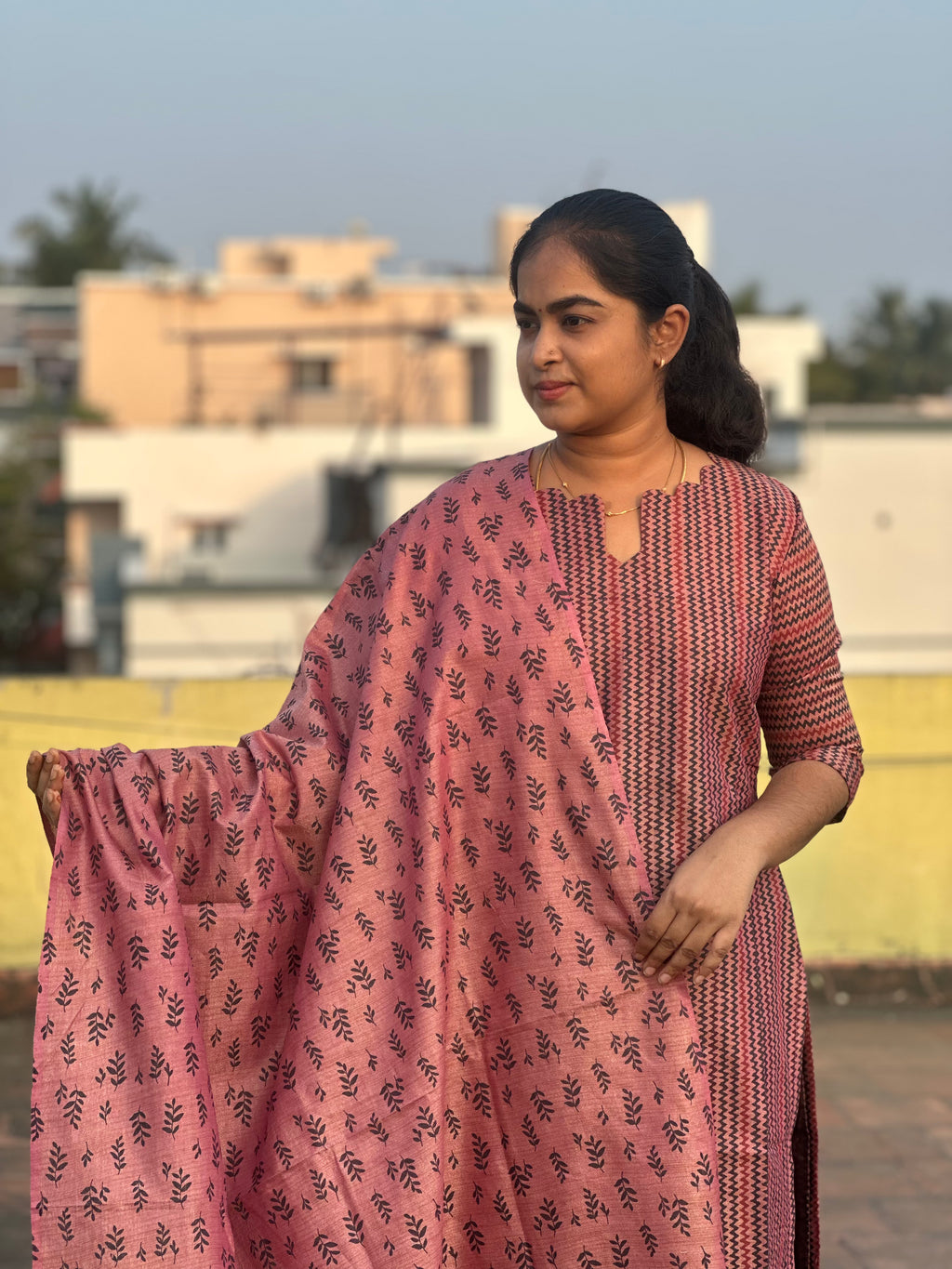Khadi Cotton Top and Dupatta set