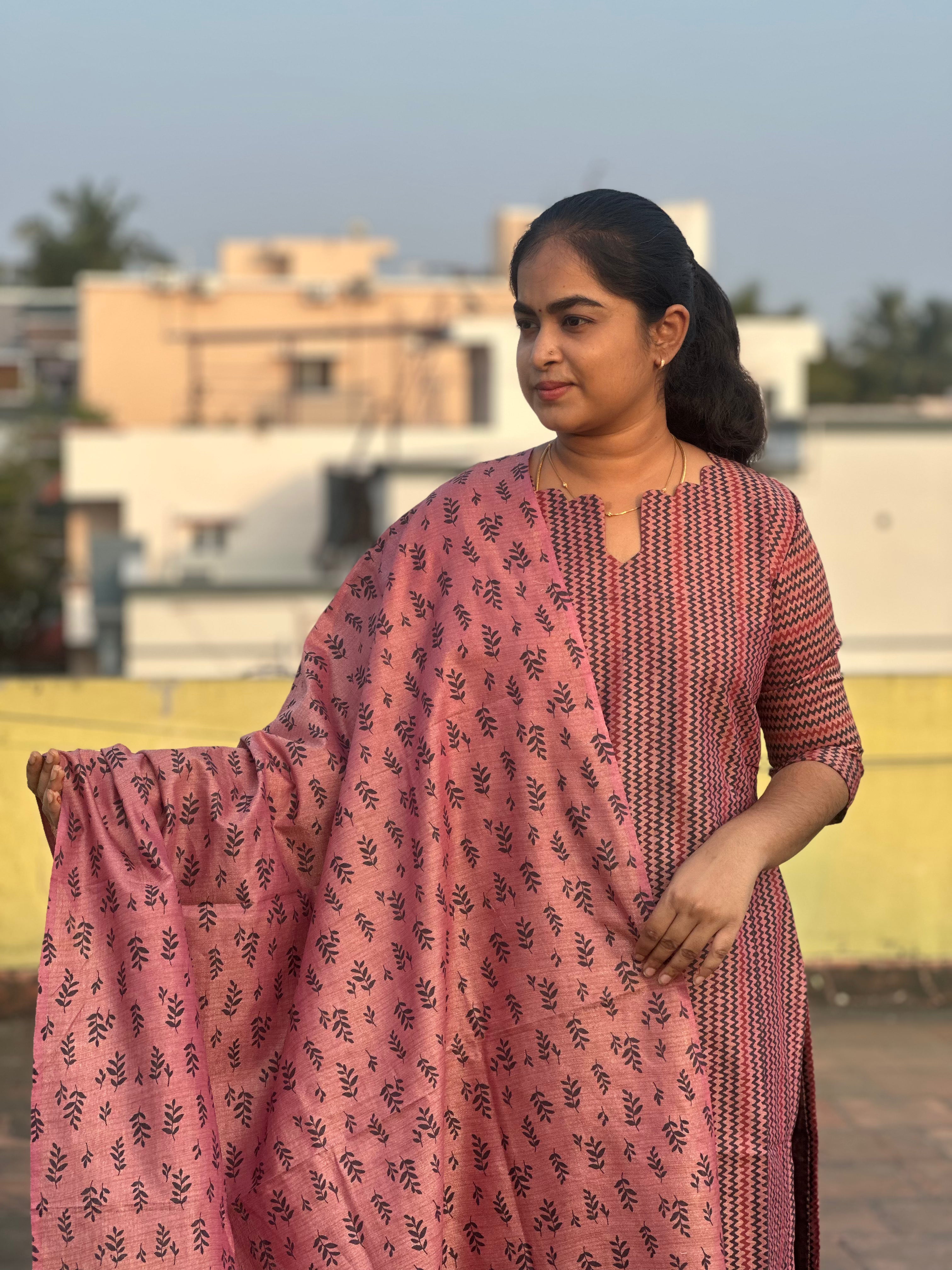 Khadi Cotton Top and Dupatta set