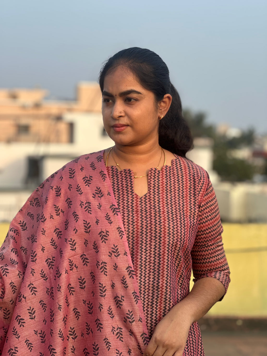 Khadi Cotton Top and Dupatta set