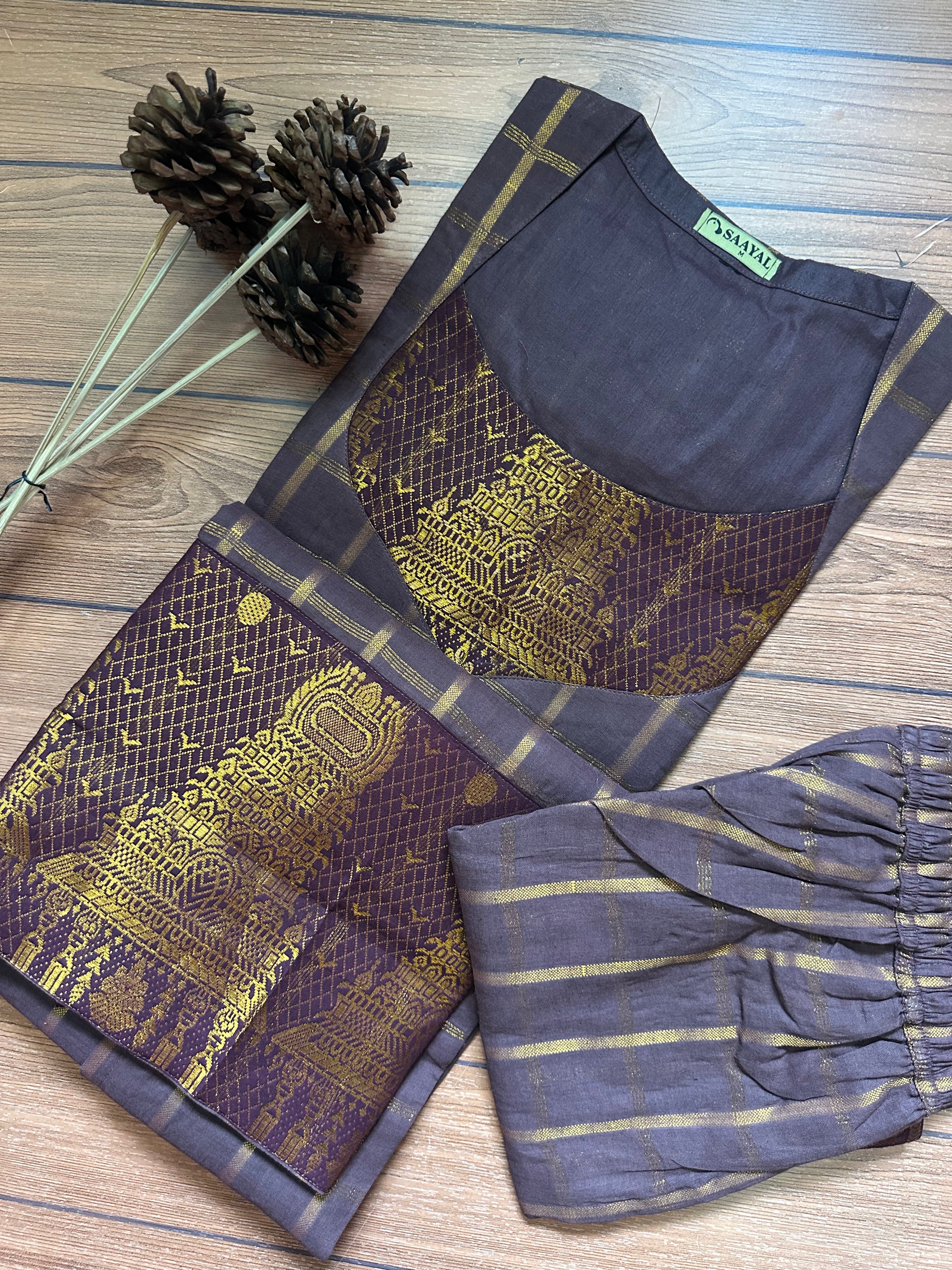 Meenakshi Gopuram Sungudi Cotton Co-ord Set