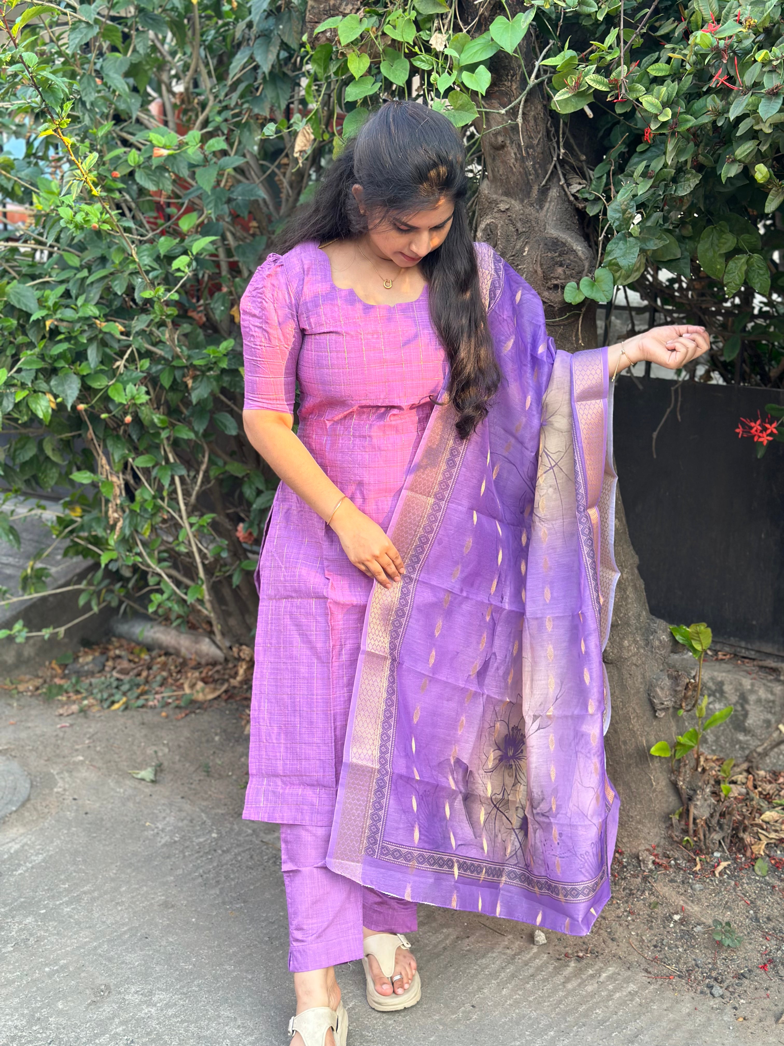 Raw Silk Suit Set