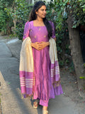 Layered Raw Silk Maxi with Raw Silk Dupatta
