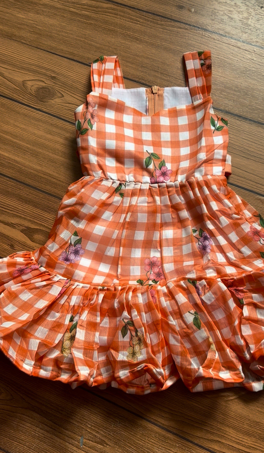 Mul chanderi cotton Mom and Daughter maxi combo (Daughter)