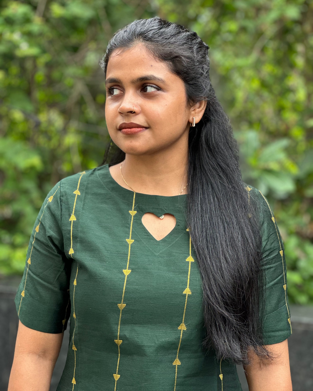 Green Raw Silk Coord Set