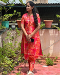 Pink And Orange Jarna Silk Coord Set
