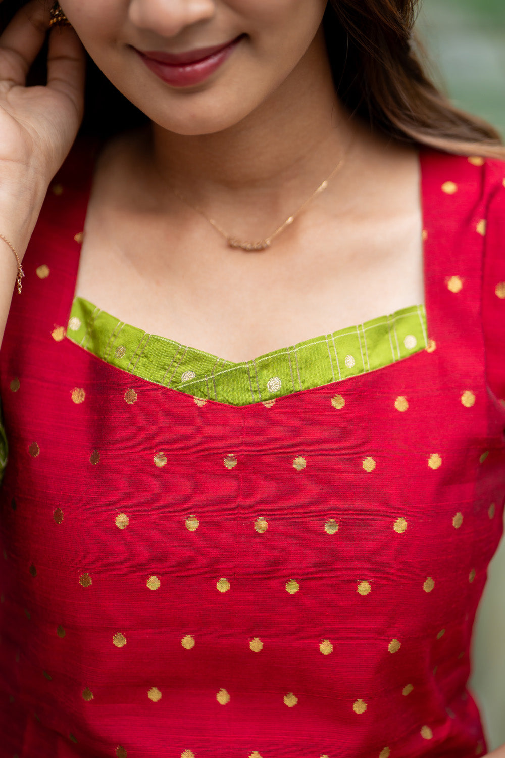 Aadhira - Raw Silk Coord Set with Banarasi Detailing