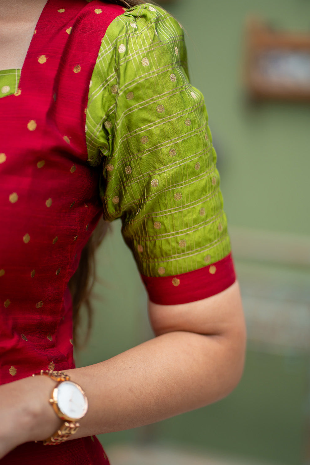 Aadhira - Raw Silk Coord Set with Banarasi Detailing