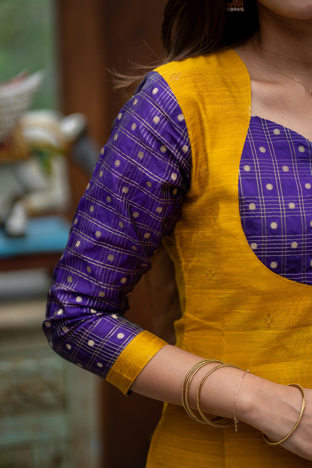 Oviya - Raw Silk Coord Set with Banarasi Detailing