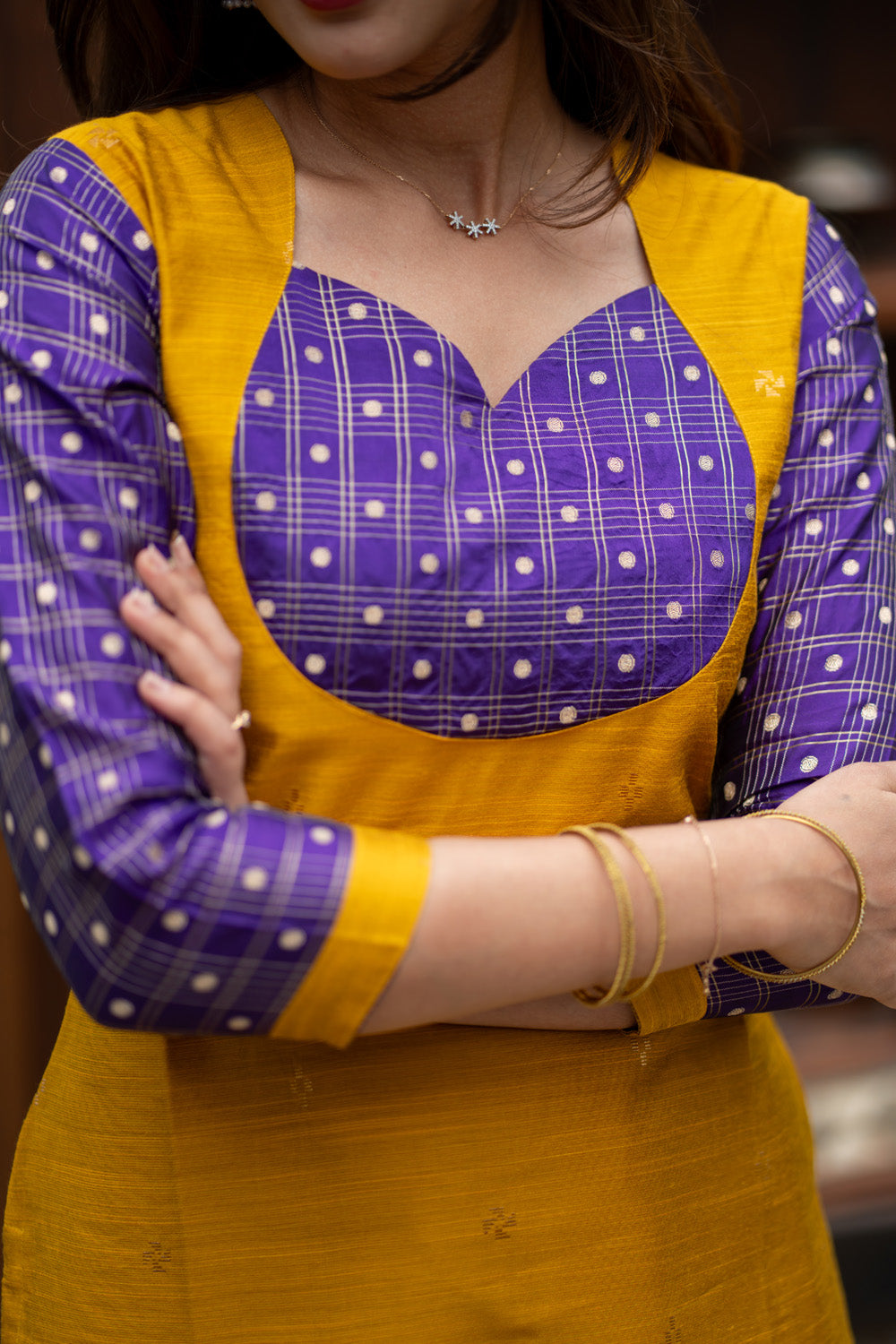 Oviya - Raw Silk Coord Set with Banarasi Detailing